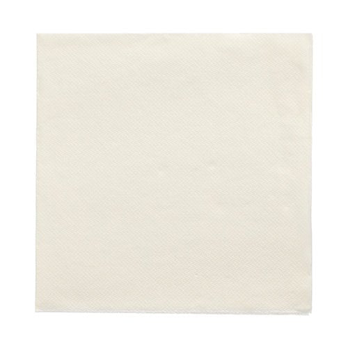 Représentée est une serviette carrée blanche PAPSTAR 20 serviettes "DAILY Collection" 1/4 pli (32x32 cm) de PAPSTAR GmbH non utilisée sur fond blanc avec un motif de structure discret - parfait pour une décoration de table élégante.