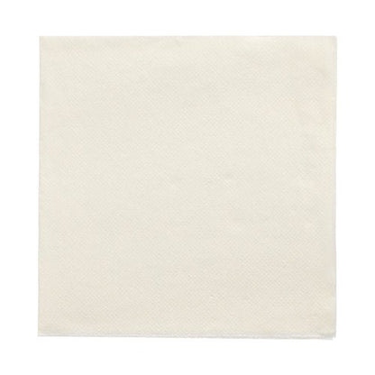 Représentée est une serviette carrée blanche PAPSTAR 20 serviettes "DAILY Collection" 1/4 pli (32x32 cm) de PAPSTAR GmbH non utilisée sur fond blanc avec un motif de structure discret - parfait pour une décoration de table élégante.