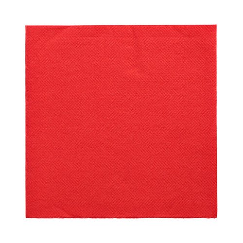 Une serviette rouge PAPSTAR 1/4-pli (32x32 cm) de la "DAILY Collection" de PAPSTAR GmbH est représentée à plat sur fond blanc et présente un motif de structure discret – idéale pour une décoration de table moderne.