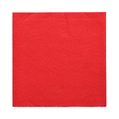 Une serviette rouge PAPSTAR 1/4-pli (32x32 cm) de la "DAILY Collection" de PAPSTAR GmbH est représentée à plat sur fond blanc et présente un motif de structure discret – idéale pour une décoration de table moderne.