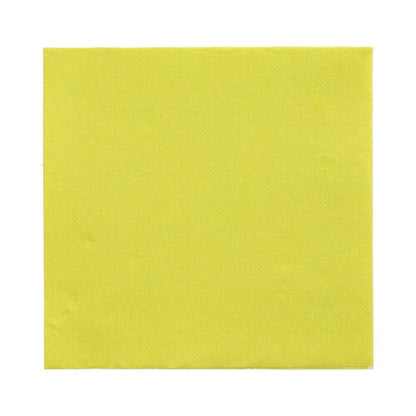 Die PAPSTAR 150 Servietten "DAILY Collection" 1/4-Falz (32x32 cm) der PAPSTAR GmbH sind schlichte gelbe quadratische Papierservietten, ideal für den täglichen Gebrauch, abgebildet auf weißem Hintergrund.