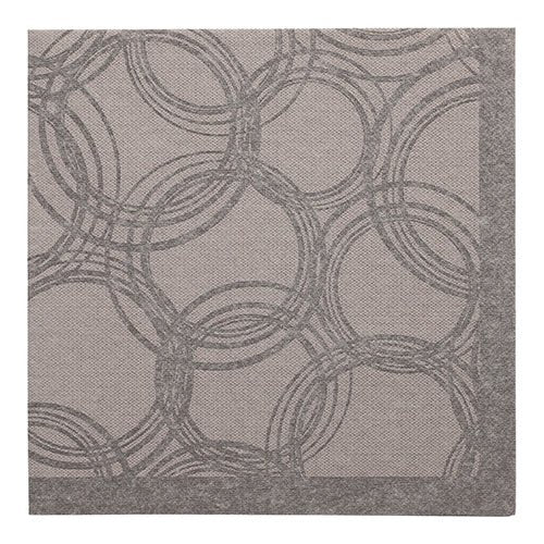 Tapis carré avec fond gris clair et bordure gris foncé avec motif d'anneaux circulaires - idéal pour combiner avec PAPSTAR 50 serviettes "ROYAL Collection" 1/4 pli 40 x 40 cm gris de PAPSTAR GmbH pour un style coordonné et élégant.
