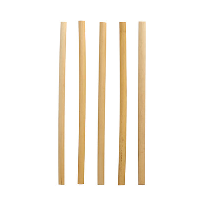 Cinq PAPSTAR pailles en roseau "pure" (Ø 7 mm, 20 cm) de PAPSTAR GmbH se tiennent verticalement sur fond blanc ; les pailles écologiques varient légèrement en épaisseur et en teinte.