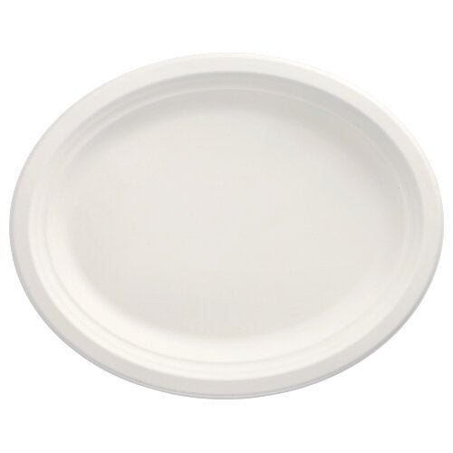 Le PAPSTAR 50 assiettes, canne à sucre « pure » de PAPSTAR GmbH est une assiette blanche simple, ronde avec un bord plat, fabriquée à partir de canne à sucre écologique et biodégradable pour une alimentation durable.