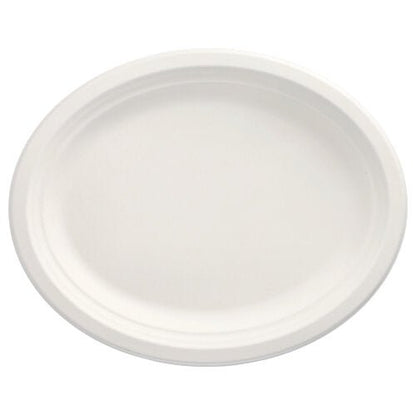 Le PAPSTAR 50 assiettes, canne à sucre « pure » de PAPSTAR GmbH est une assiette blanche simple, ronde avec un bord plat, fabriquée à partir de canne à sucre écologique et biodégradable pour une alimentation durable.