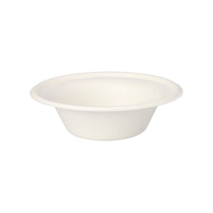 Les PAPSTAR 12 bols « pure » de la PAPSTAR GmbH sont des bols jetables blancs simples en canne à sucre biodégradable, illustrés sur un fond blanc.