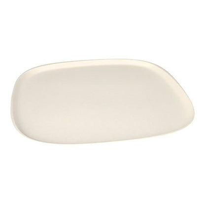 Le PAPSTAR 4 assiette en canne à sucre « pure » blanc « Belle Vie, Ligne Carrée » de PAPSTAR GmbH est une assiette rectangulaire, de couleur crème avec des bords arrondis - idéale pour tous ceux qui recherchent de la vaisselle écologique.