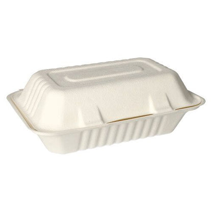 Les boîtes à menu en canne à sucre non divisées PAPSTAR (7,9x15,5x23 cm, blanc, 500 pièces) de PAPSTAR GmbH sont des boîtes à emporter rectangulaires durables en bagasse - idéales comme emballage alimentaire respectueux de l'environnement.
