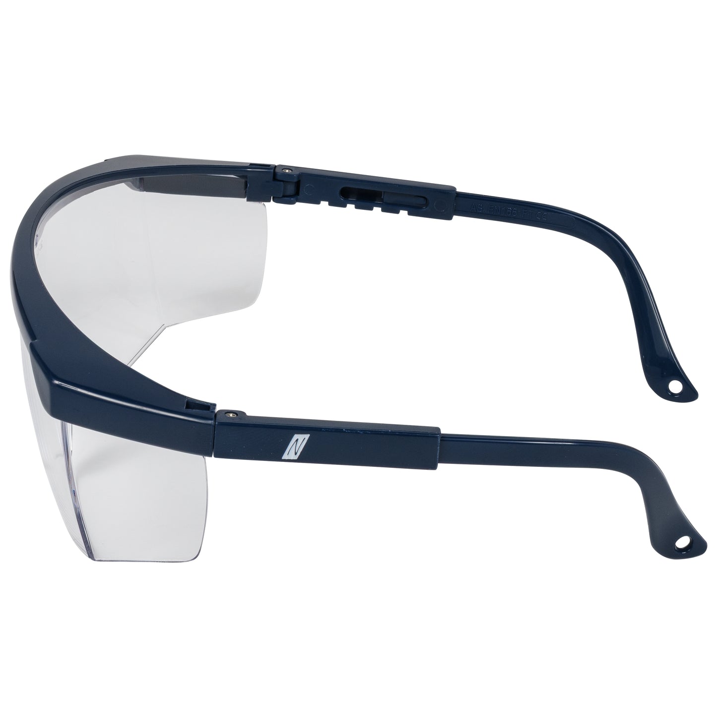 NITRAS VISION PROTECT BASIC, lunettes de branche, transparent / bleu marine, plastique EN 166 | Paquet (12 pièces)