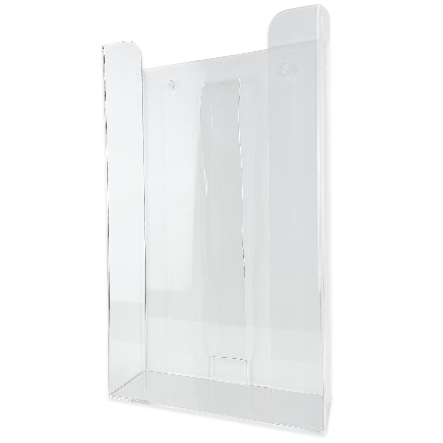 Le distributeur de gants ARNOMED pour le remplissage triple de ARNOWA GmbH est un porte-gants en acrylique transparent avec un dessus et une face ouverts pour des gants jetables à portée de main. La base plate assure la stabilité.