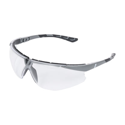 NITRAS VISION PROTECT PREMIUM, lunettes de branche, transparent / gris, plastique ISO 16321-1 | Paquet (12 pièces)