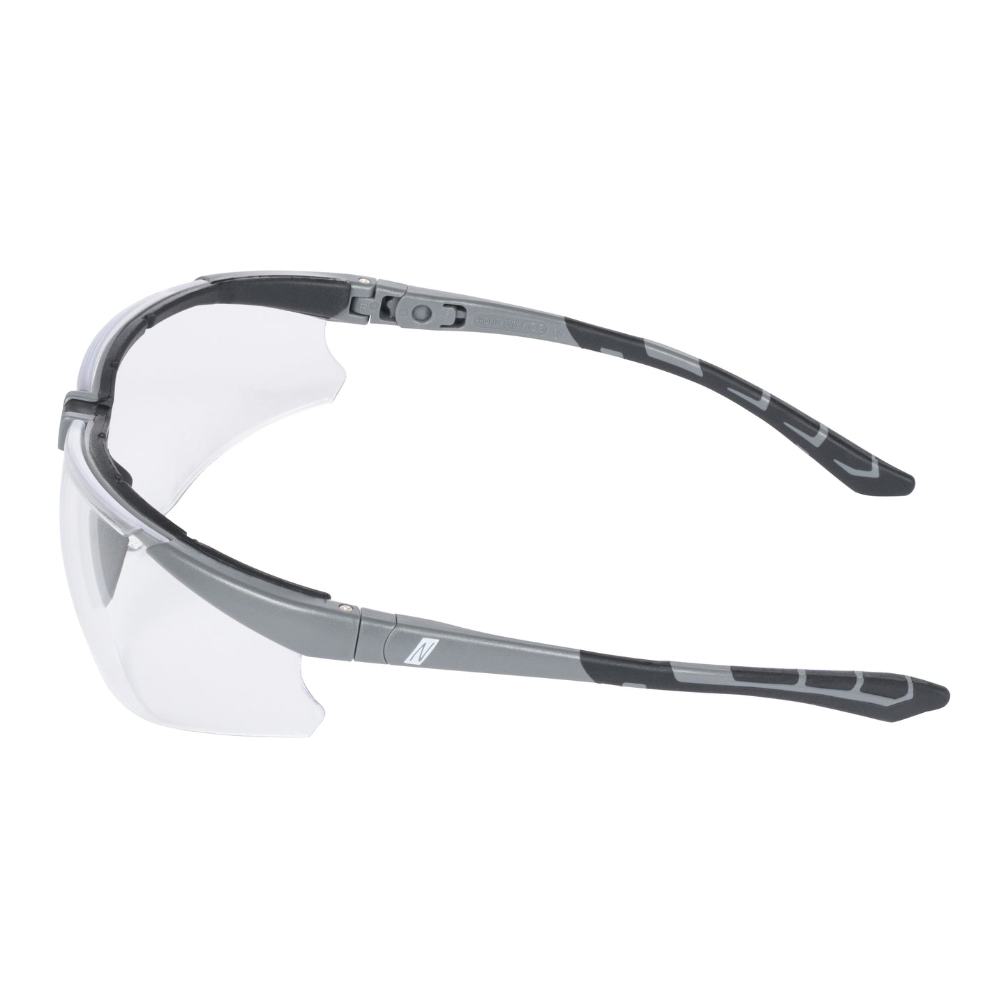 NITRAS VISION PROTECT PREMIUM, lunettes de branche, transparent / gris, plastique ISO 16321-1 | Paquet (12 pièces)