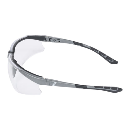 NITRAS VISION PROTECT PREMIUM, lunettes de branche, transparent / gris, plastique ISO 16321-1 | Paquet (12 pièces)