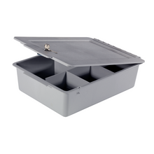 Plateau de rangement Numatic profondeur 120 mm avec couvercle et compartiments, gris | Paquet (1 pièce)