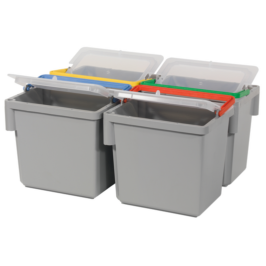 Seau Numatic pivotant de 4 litres, gris avec poignée à code couleur