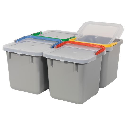 Seau Numatic de 6 litres, gris avec poignée à code couleur