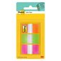 Le ruban adhésif Post-it® Index de 3M Deutschland GmbH contient un distributeur avec 60 bandes adhésives orange, rose et vert (25,4 x 43,2 mm) - parfait pour marquer des documents. Un distributeur par paquet.