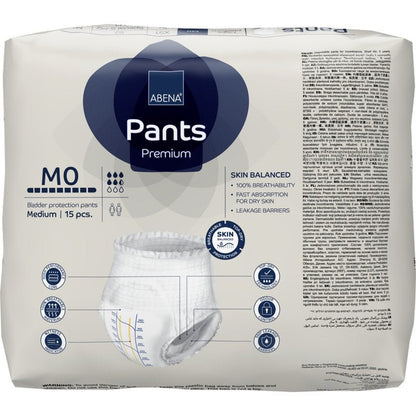 Un paquet de ABENA Pants Premium M de Abena Re-Seller GmbH (15 pièces) offre une haute capacité d'absorption, une respirabilité à 100%, une absorption rapide et un matériau respectueux de la peau.
