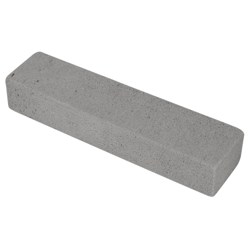Stick de pierre ponce gris uni sans poignée de Abena Re-Seller GmbH, rectangulaire avec une surface lisse, idéal pour nettoyer les surfaces dures ou enlever les taches, 1 pièce, sur fond blanc.