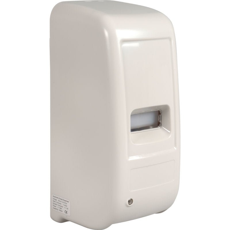 Le distributeur de capteur Abena Re-Seller GmbH, 1.000 ml, blanc, est un distributeur mural blanc avec une fenêtre de visualisation et un mécanisme de verrouillage pour une hygiène des mains optimale et un dosage automatique.