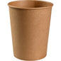Un bol brun Abena Re-Seller GmbH (1.000 ml, ø 11,5 cm, Kraft/PE) se tient debout sur un fond blanc - parfait pour la restauration; disponible en paquets de 50.