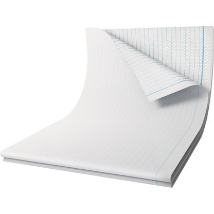 Une pile de draps d'Abena Re-Seller GmbH, PE avec laminage, 48 fils, 80x170 cm en blanc montre plusieurs feuilles avec protection médicale. L'emballage contient 25 pièces.