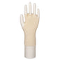Les gants en coton sans doigts, taille unique | Paquet (24 pièces) de Abena Re-Seller GmbH sont illustrés sur une marionnette blanche et couvrent le poignet et la paume - idéal pour les mains sensibles, tout en laissant les doigts libres.
