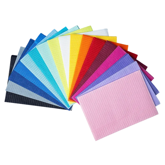 AMPRI Dental Disposable Patient Napkins 33 x 45 cm, différentes couleurs | Carton (4 packs)