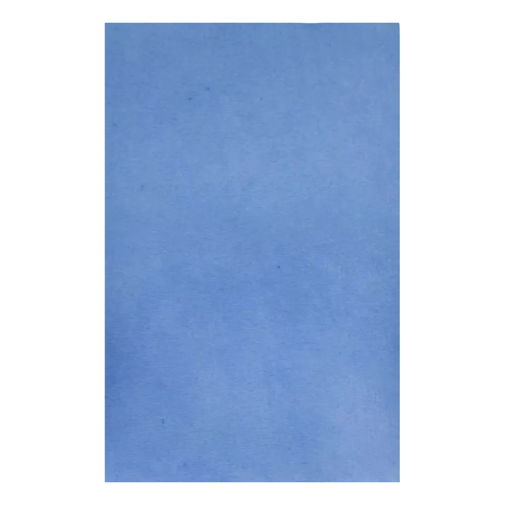 Un tissu lisse bleu ciel, semblable au papier filtre pour plateau de couverture crêpe dentaire AMPri utilisé fréquemment dans les cabinets dentaires par AMPri Handelsgesellschaft mbH, remplit tout le cadre avec une teinte bleue uniforme.