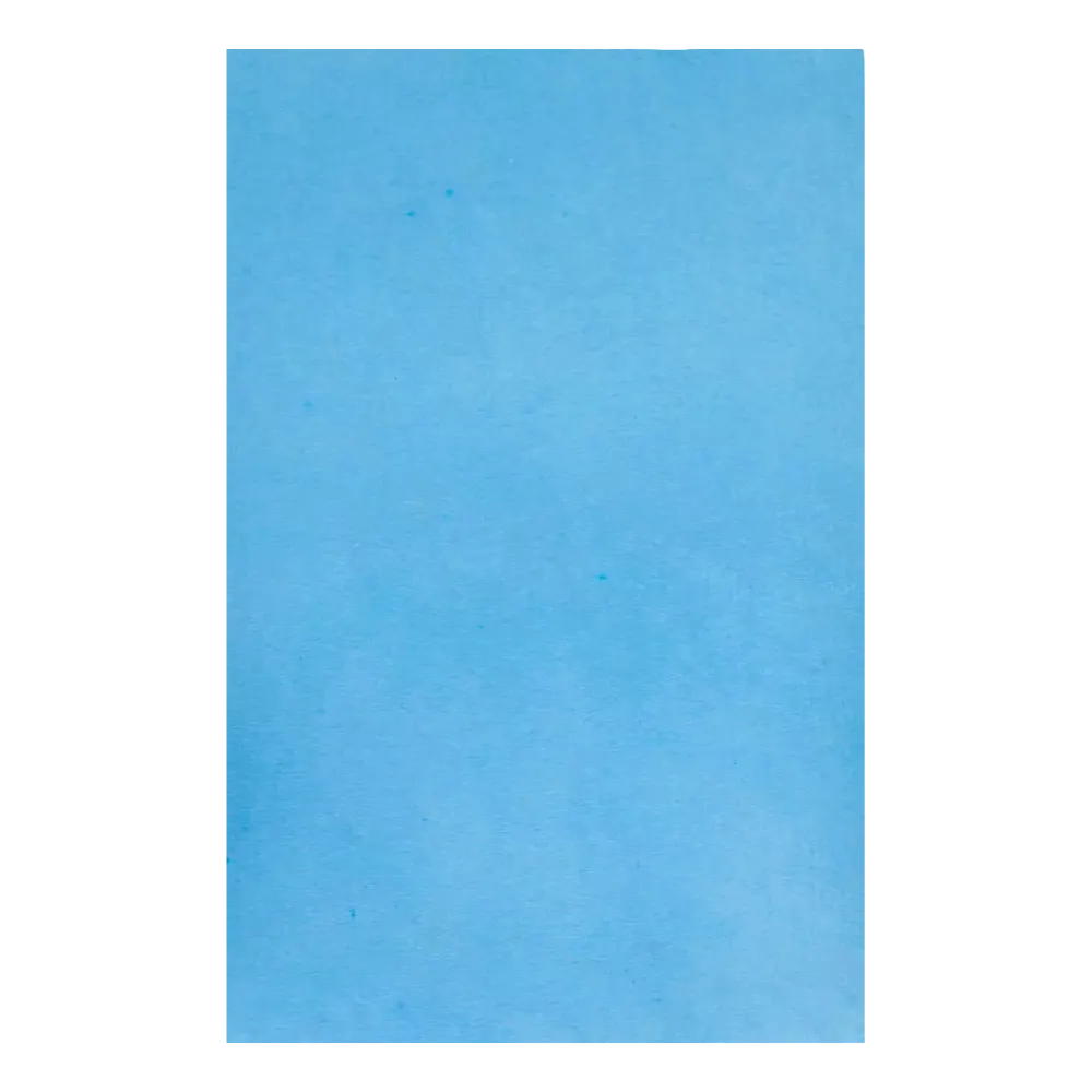 Une feuille bleue lisse, semblable au papier filtre pour plateau de couverture crêpe dentaire AMPri de 18 x 28 cm fréquemment utilisé dans les traitements dentaires par AMPri Handelsgesellschaft mbH, remplit tout le cadre.