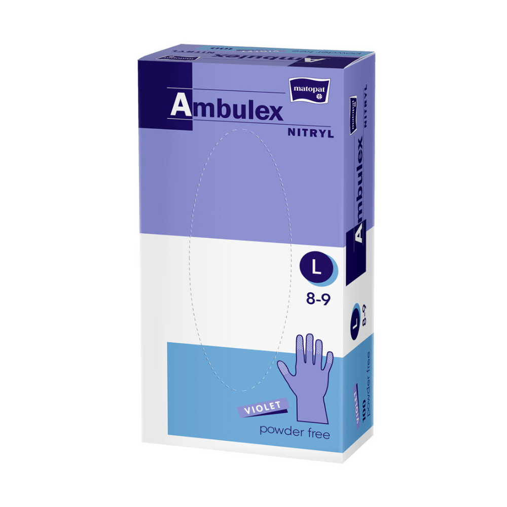 Gants Ambulex en nitrile violets non poudrés