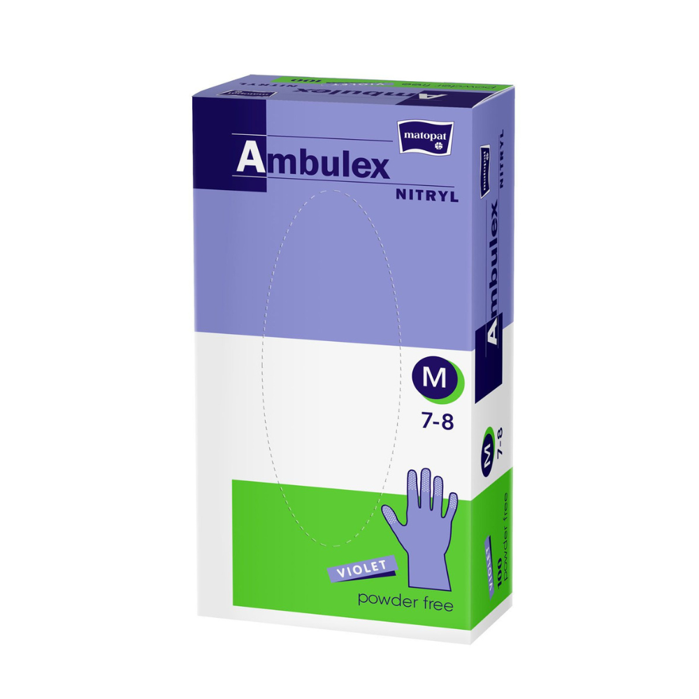 Gants Ambulex en nitrile violets non poudrés