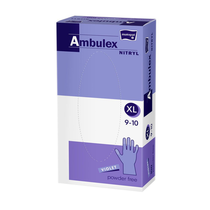 Gants Ambulex en nitrile violets non poudrés