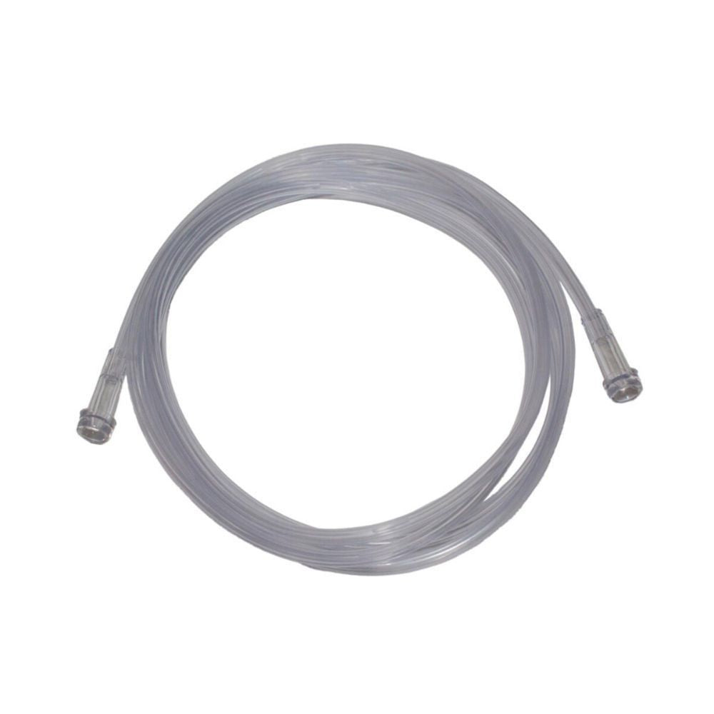 Le tuyau de connexion en oxygène Asid Bonz de Servoprax GmbH est un tuyau en plastique transparent de 213 cm de long, enroulé, avec des raccords à chaque extrémité, idéal pour le transfert de liquides ou de flux d'air. Son design anti-coude assure durabilité et fiabilité dans diverses applications. L'emballage contient 1 pièce.