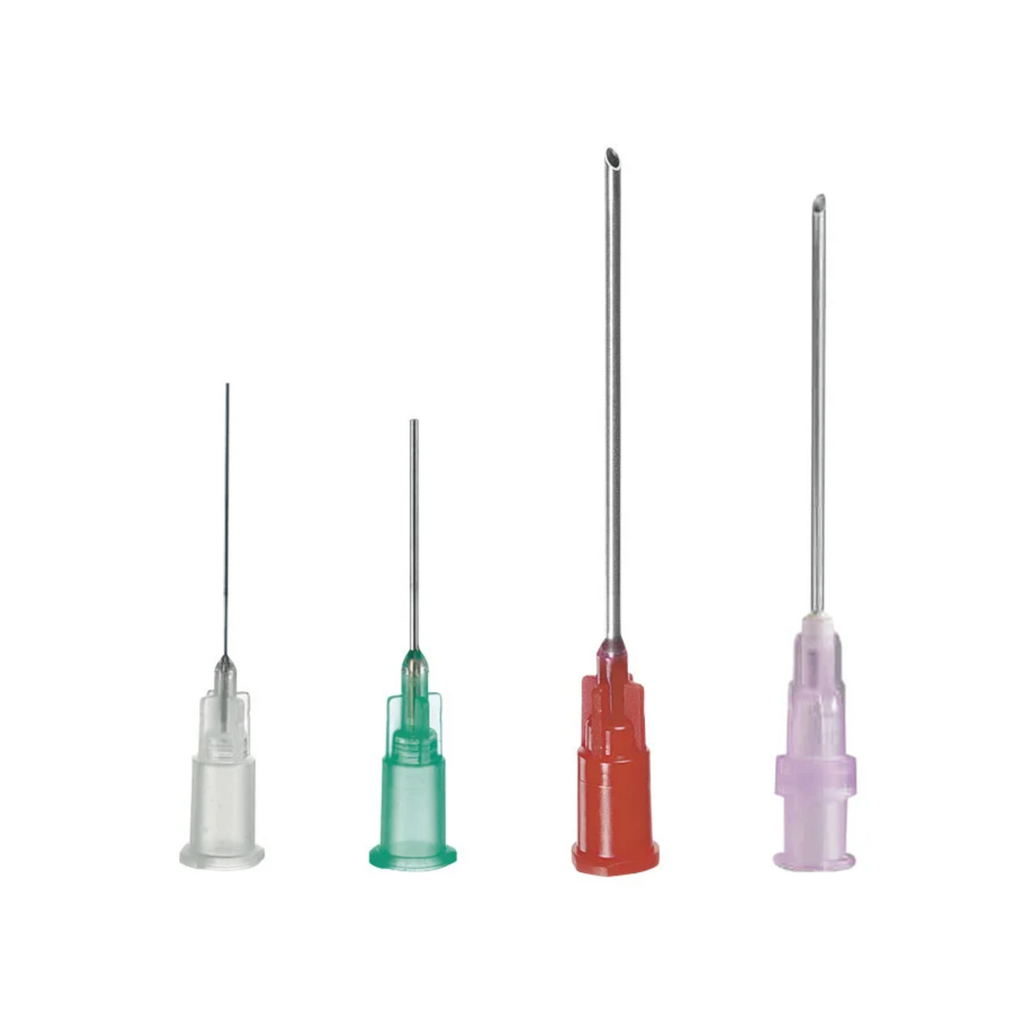 Le B. Braun Sterican® Mix comprend quatre aiguilles d'injection jetables émoussées de différentes tailles et couleurs, équipées de raccords Luer-Lock. Ces aiguilles, développées par B. Braun Deutschland GmbH & Co. KG, sont dotées de gaines en plastique de couleurs claire, verte, rouge et lavande, avec différentes longueurs et diamètres pour une préparation précise des médicaments.
