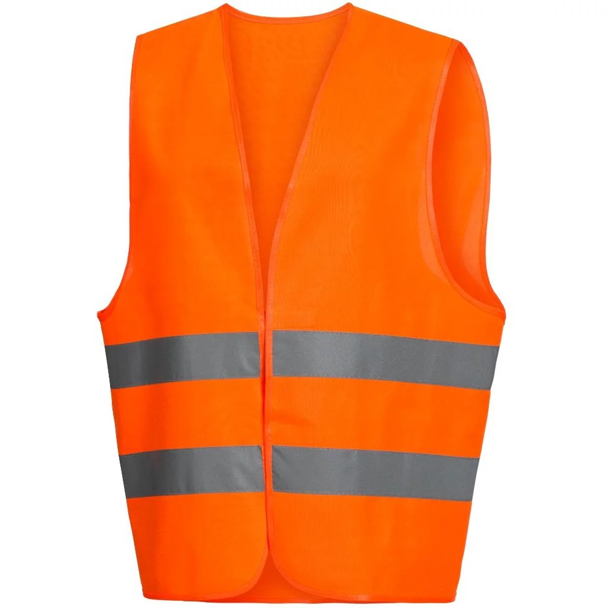 Le gilet de sécurité haute visibilité Nitras de AS Arbeitsschutz GmbH est un gilet de sécurité néon orange, respirant, certifié selon EN ISO 20471. Il dispose de deux bandes grises réfléchissantes horizontales à l'avant et présente un design sans manches et ouvert pour garantir à la fois visibilité et confort.