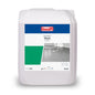 Un bidon de 10 litres de la dispersion satinée mate Buzil Corridor® Matt S 737, fabriqué par BUZIL-WERK Wagner GmbH & Co. KG, est doté d'une finition semi-mate sur l'étiquette. Celle-ci présente le logo de la marque, le nom du produit ainsi qu'une illustration de revêtements de sol, des éléments de design en vert et gris complètent l'apparence.