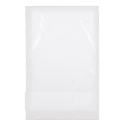 Le sac en plastique transparent CWS de CWS est illustré sur un fond blanc. Le sac apparaît plat et rectangulaire avec un bord inférieur scellé.