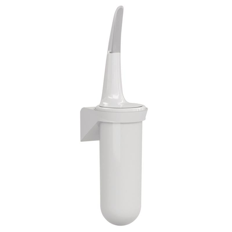 Le porte-brosse de toilette avec brosse blanche de Diversey Deutschland GmbH & Co. OHG en plastique a une poignée argentée, mesure 386 x 93 x 113 mm, et assure une salle de bain propre avec un design moderne. Emballage : 1 pièce.
