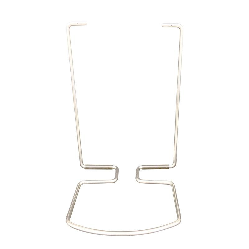 Der Armhebel für manuellen Spender von Diversey Deutschland GmbH & Co. OHG besteht aus Edelstahl, hat eine rechteckige Basis, zwei gebogene vertikale Arme mit Haken und ist zur hygienischen Bedienung manuell montierbar. Foto vor weißem Hintergrund.