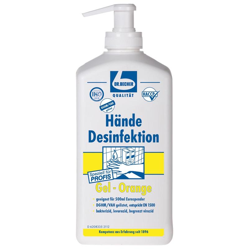 Dr. Becher Gel de désinfection des mains Orange - 500 ml | Pack (500 ml)