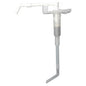 La pompe en plastique Dr. Schumacher de Dr. Schumacher GmbH est une pompe distributrice blanche et robuste avec un long tuyau coudé et un bec horizontal - idéale pour la distribution de liquides à partir de grands conteneurs.