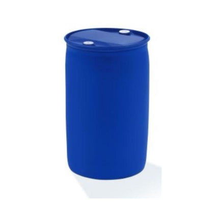 Un fût en plastique bleu avec un couvercle amovible et deux bouchons blancs se tient debout sur un fond blanc, idéal pour le stockage de Dr. Schnell nettoyant pour vitres GlasFee de DR.SCHNELL GmbH & Co. KGaA.