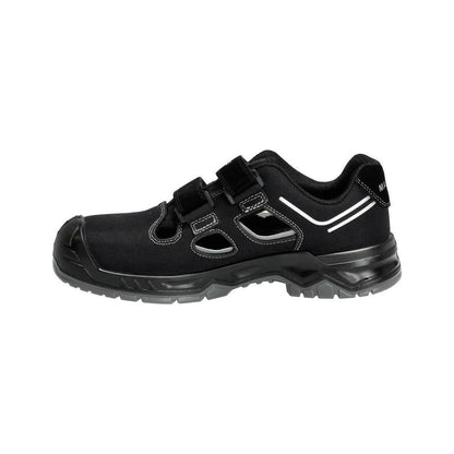 Sandales de sécurité S1P, sandales de sécurité Velcro chaussures de sécurité S1P, noir/argent