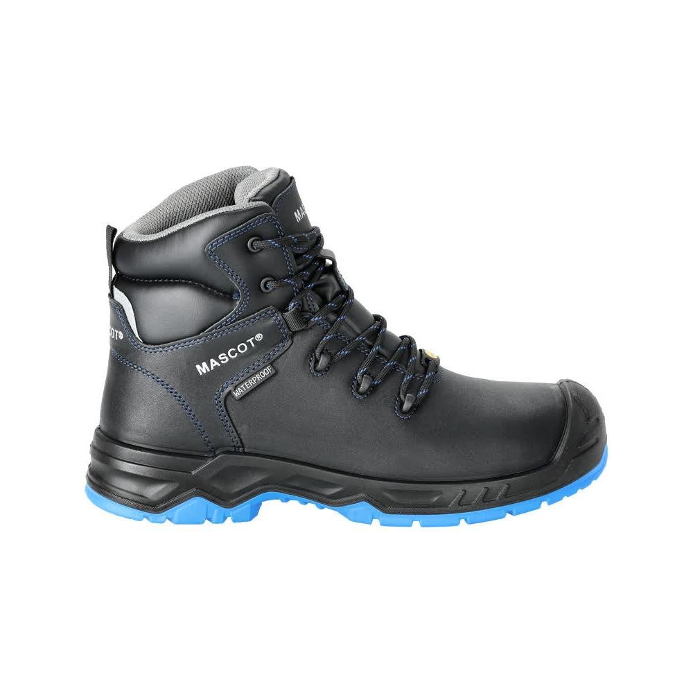 Bottes de sécurité MASCOT® S3 à lacets, noires/bleu grainé