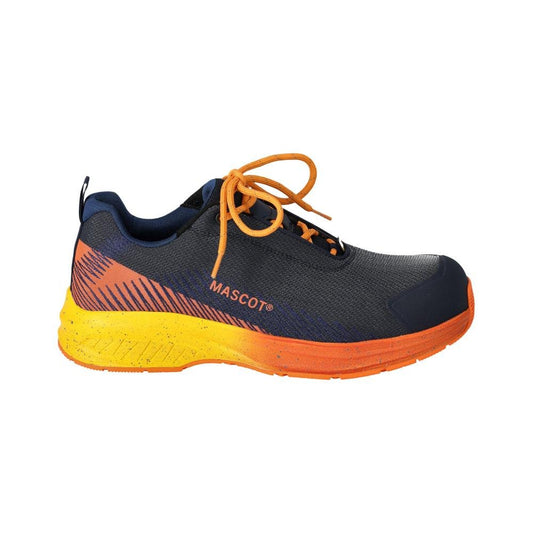 Chaussures de sécurité S1PS, chaussures de sécurité à lacets S1PS, noir bleu/orange clair