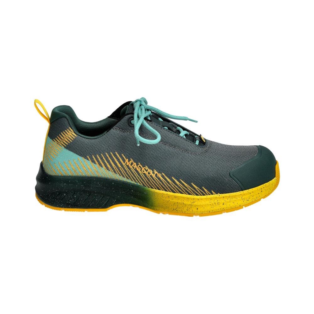 Chaussures de sécurité S1PS, chaussures de sécurité à lacets S1PS, vert forêt/jaune soleil