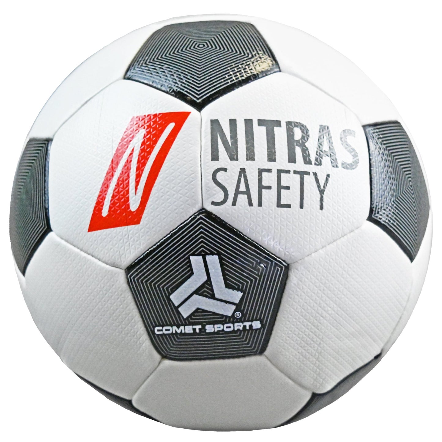 Ballon de football NITRAS, PU, ​​blanc / noir | Paquet (1 pièce)