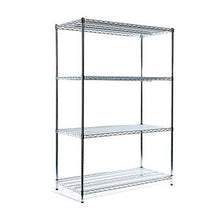 L'unité d'extension d'étagère Novocal en acier de précision chromé brillant offre un espace de rangement supplémentaire avec quatre étagères réglables. L'étagère de Novocal repose sur quatre pieds et est disponible à l'unité par paquet.