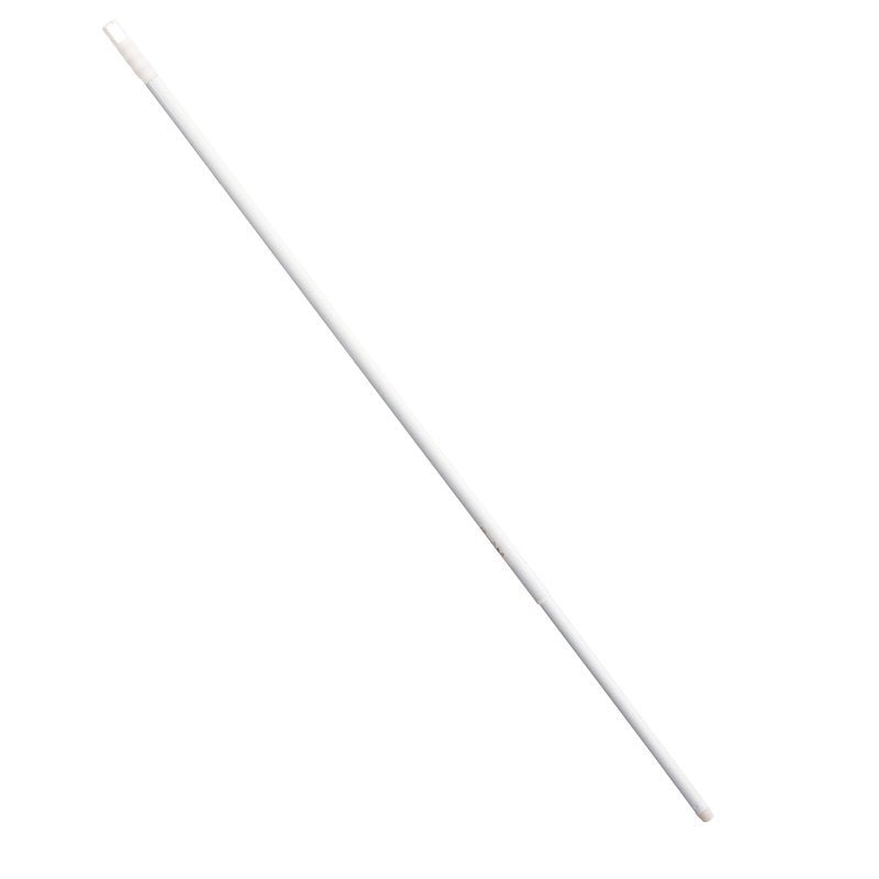 Un seul Haug Bürsten KG Haug manche télescopique, métal, blanc (1 pièce) est représenté en diagonale sur un fond uni blanc, orienté de gauche en bas à droite en haut.